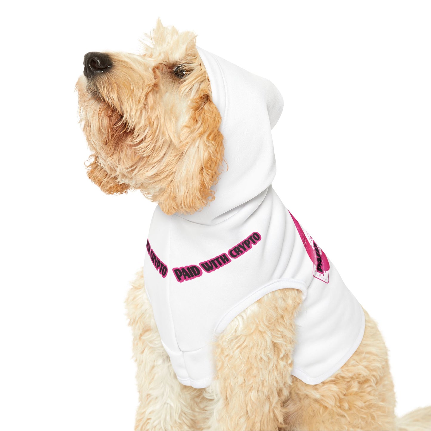 White Custom Design Dog Hoodie Crypto Bitcoin Transactions Only
