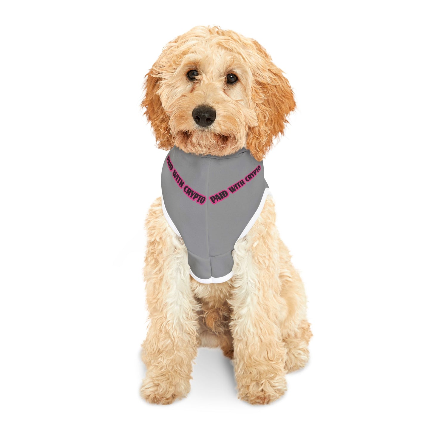 Grey Custom Designer Dog Hoodie Bitcoin Crypto Only Transaction