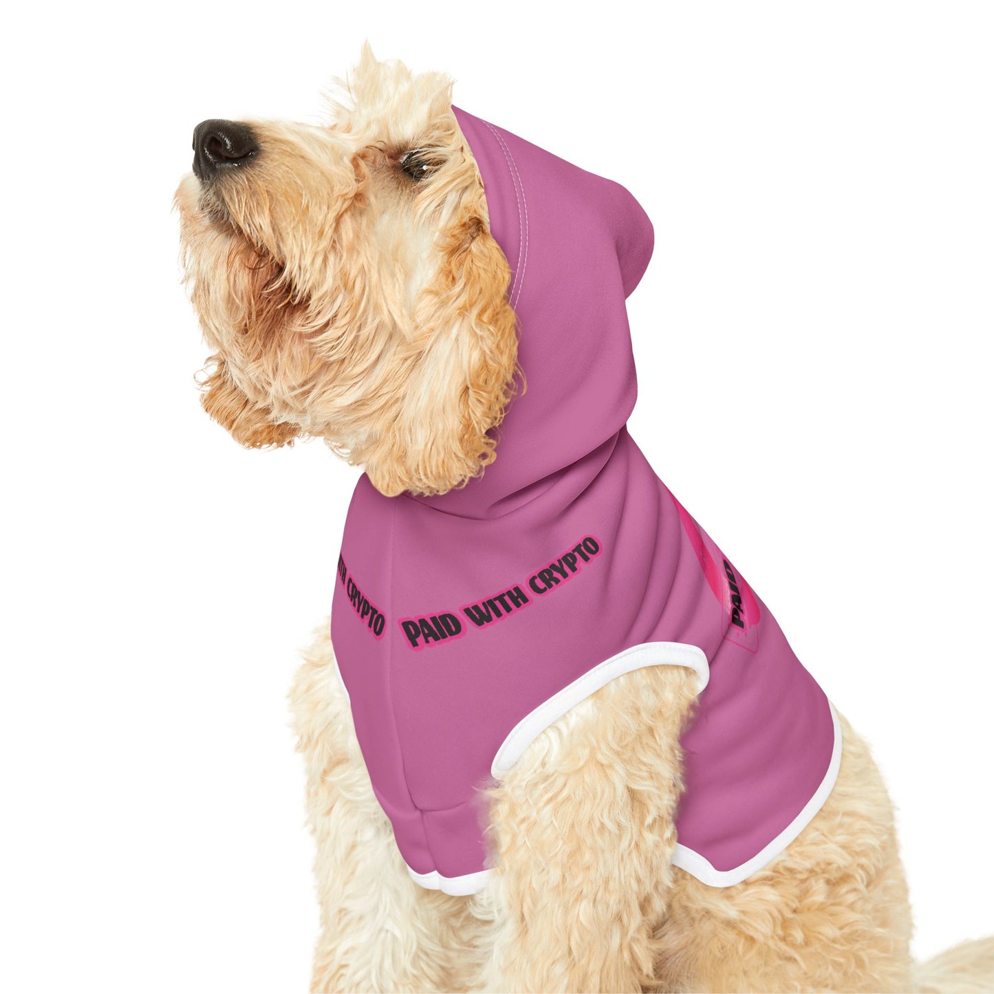 Cute Custom Designer Pink Dog Hoodie Crypto Bitcoin Blockchain Only