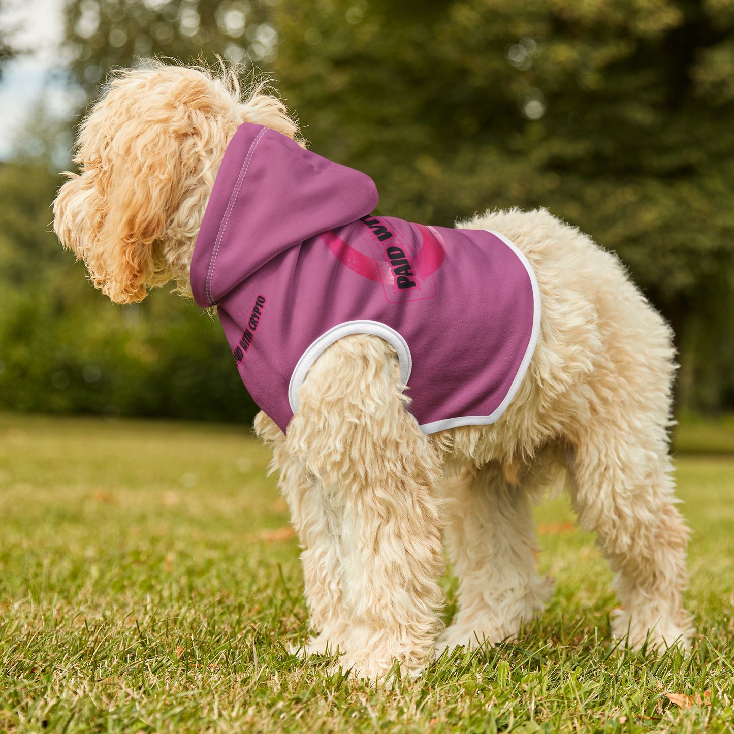 Cute Custom Designer Pink Dog Hoodie Crypto Bitcoin Blockchain Only