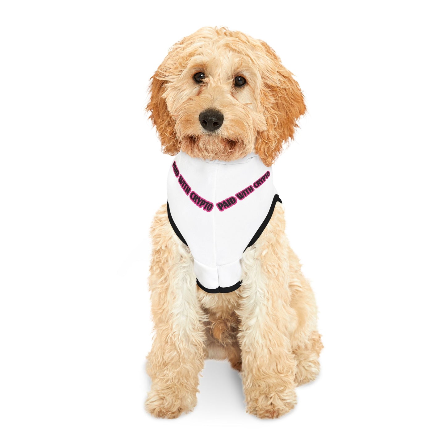 White Custom Design Dog Hoodie Crypto Bitcoin Transactions Only