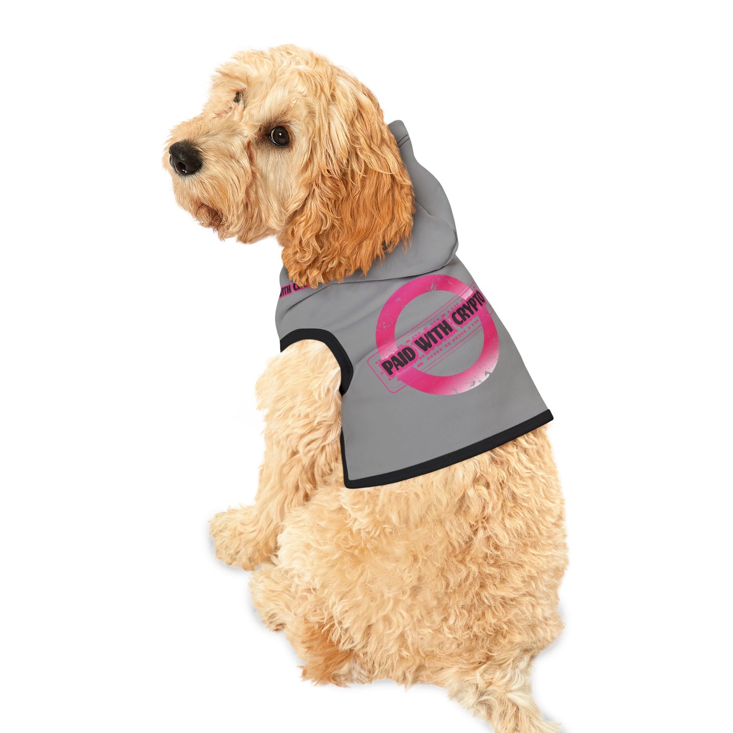 Grey Custom Designer Dog Hoodie Bitcoin Crypto Only Transaction