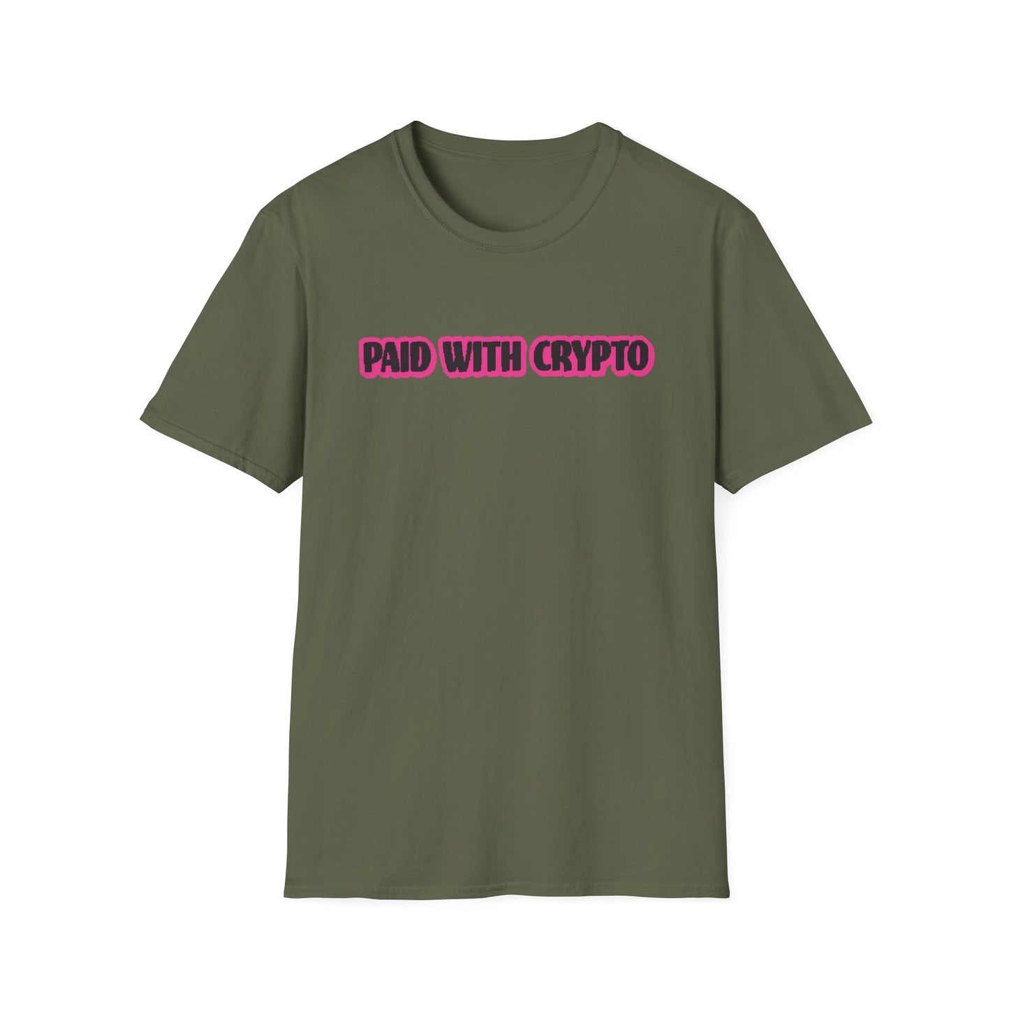 Trendy Crypto T-Shirt, Paid with Crypto Apparel, Unisex Tee, Bitcoin Gift, Crypto Lover Shirt, Casual Wear, Unique Crypto Merch