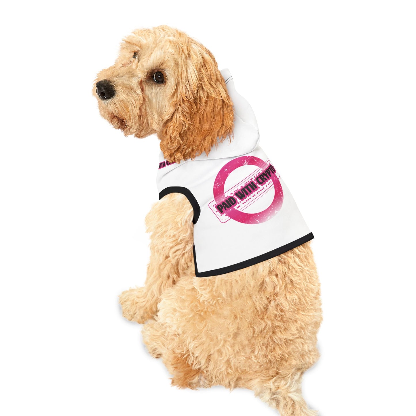 White Custom Design Dog Hoodie Crypto Bitcoin Transactions Only