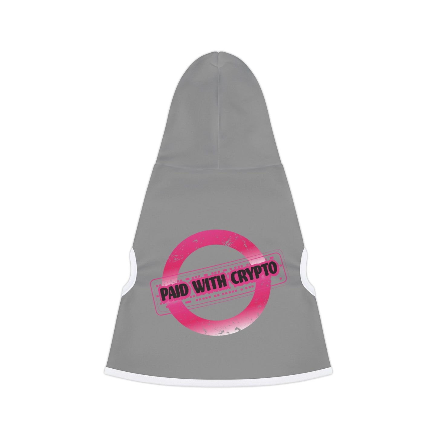 Grey Custom Designer Dog Hoodie Bitcoin Crypto Only Transaction