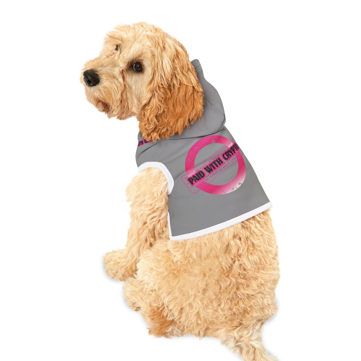 Grey Custom Designer Dog Hoodie Bitcoin Crypto Only Transaction