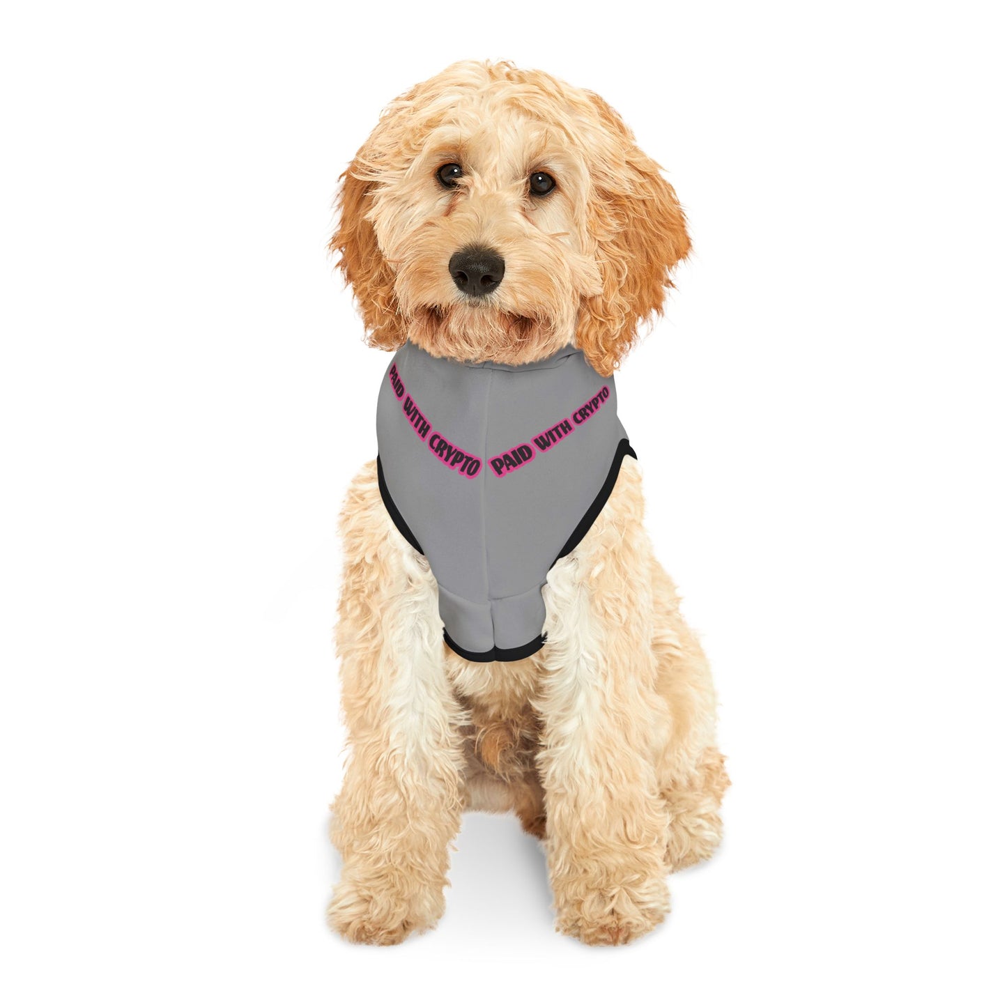 Grey Custom Designer Dog Hoodie Bitcoin Crypto Only Transaction