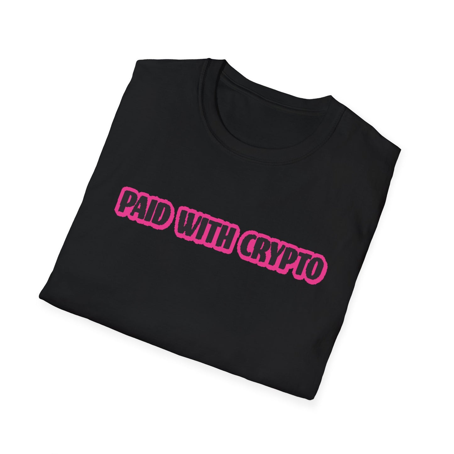 Trendy Crypto T-Shirt, Paid with Crypto Apparel, Unisex Tee, Bitcoin Gift, Crypto Lover Shirt, Casual Wear, Unique Crypto Merch