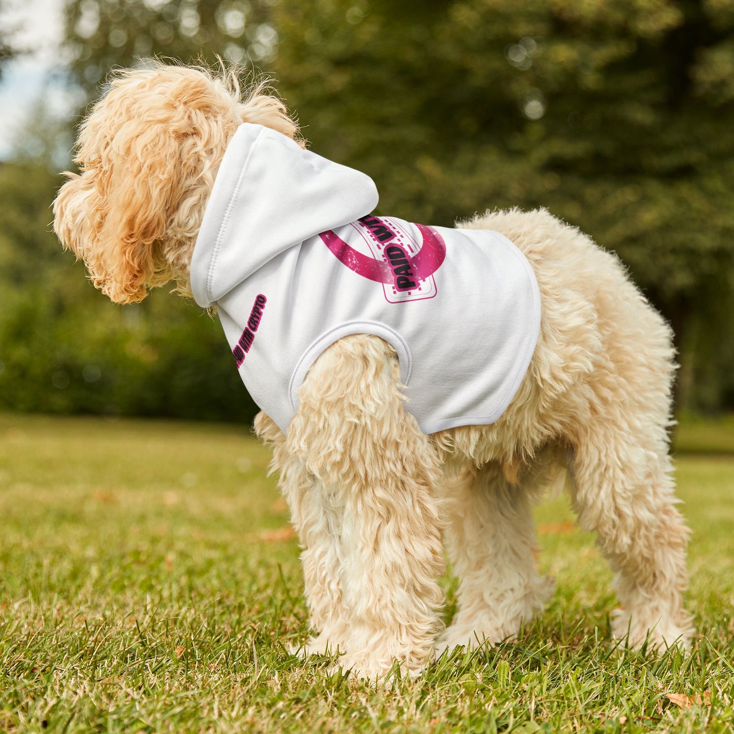 White Custom Design Dog Hoodie Crypto Bitcoin Transactions Only