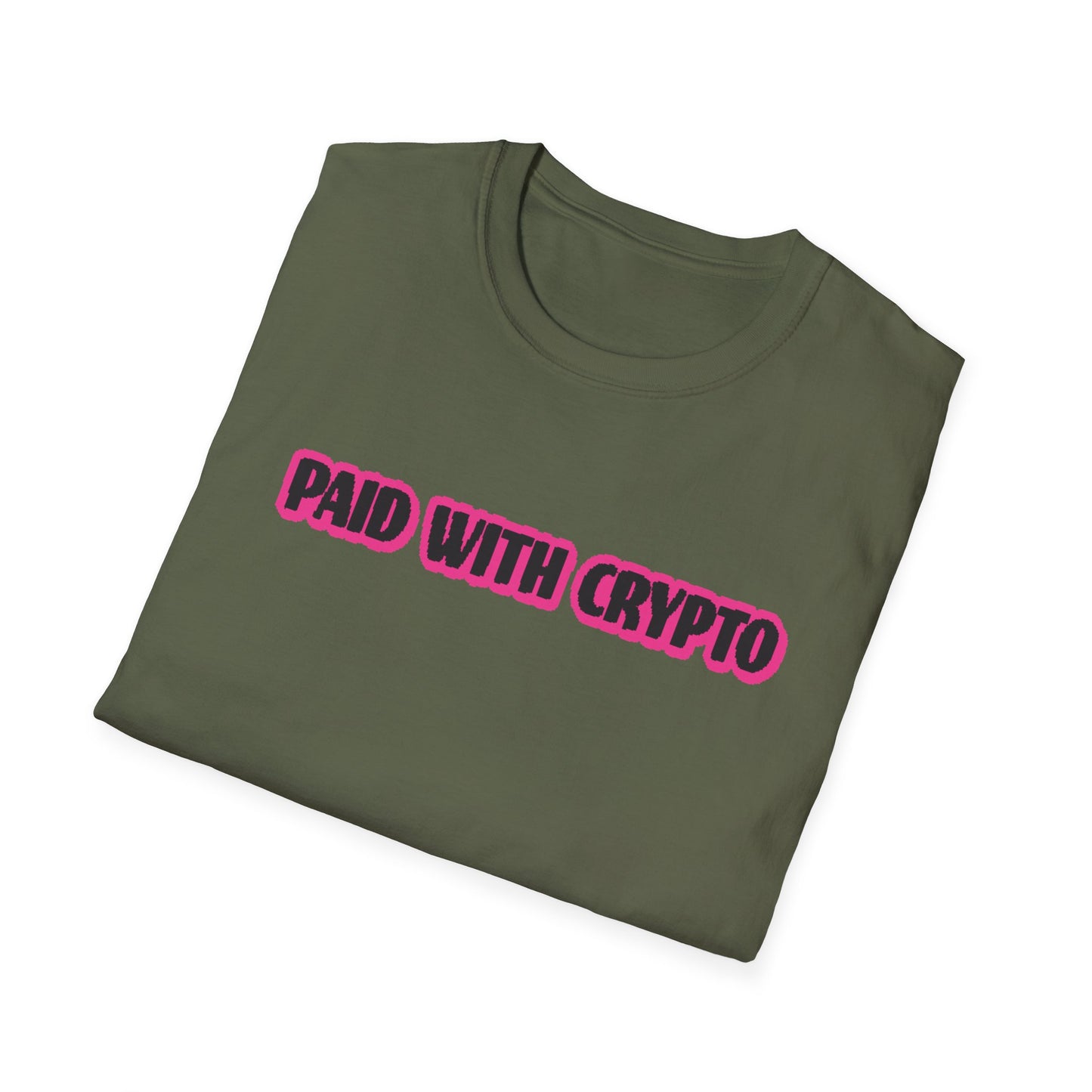 Trendy Crypto T-Shirt, Paid with Crypto Apparel, Unisex Tee, Bitcoin Gift, Crypto Lover Shirt, Casual Wear, Unique Crypto Merch