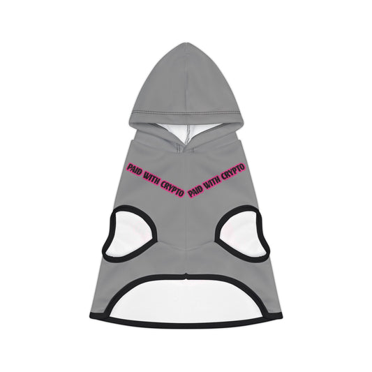 Grey Custom Designer Dog Hoodie Bitcoin Crypto Only Transaction
