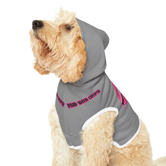 Grey Custom Designer Dog Hoodie Bitcoin Crypto Only Transaction